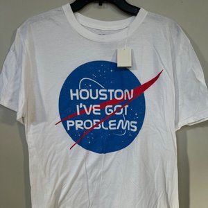 🔥"HOUSTON I'VE GOT PROBLEMS" REBELS & NOMADS WHITE MEN'S COTTON TEE NWT SIZES